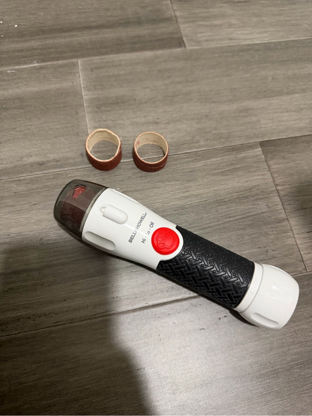 White & Black Electric Pet Nail Grinder with Red Power Button